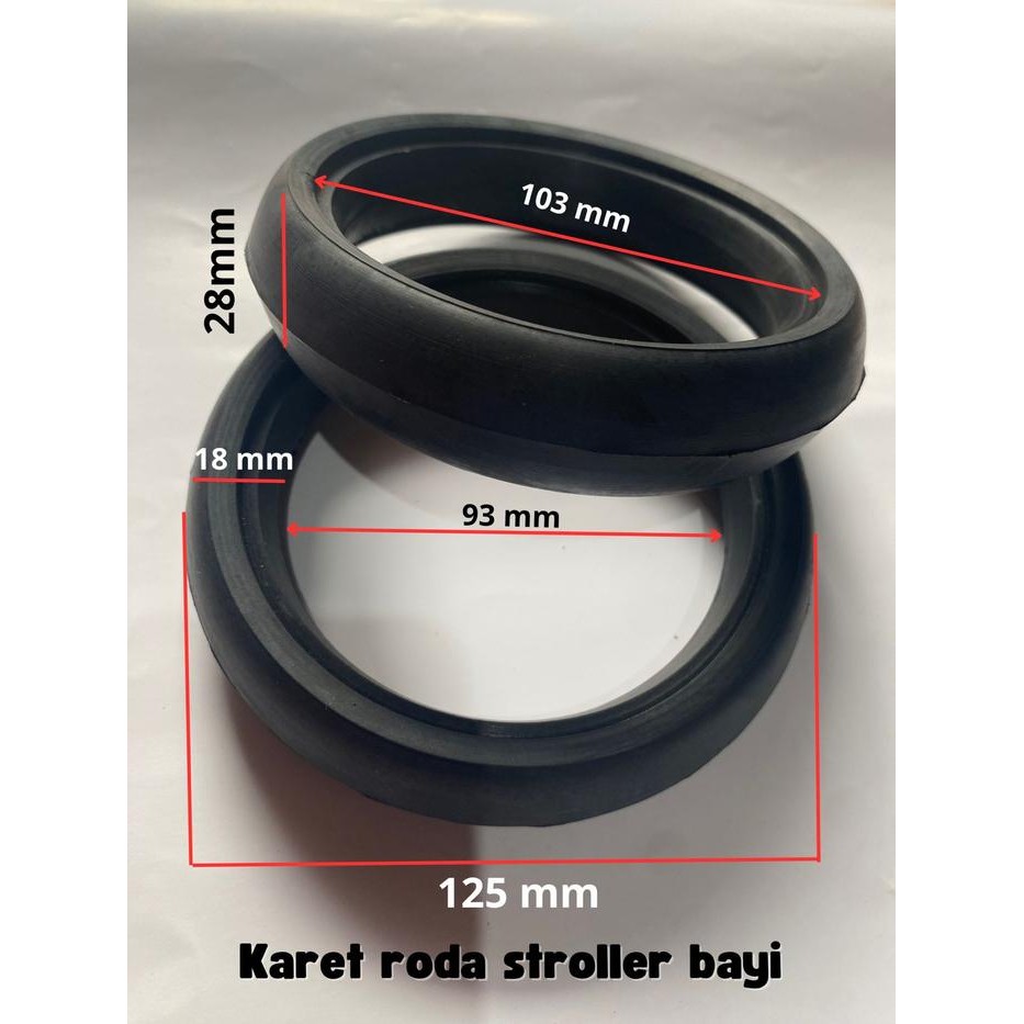 Karet roda stroller bayi ukuran velg 10cm 100mm karet roda troli bayi