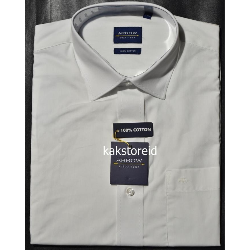 Modo- Kemeja Pria Formal Lengan Pendek Arrow Putih Polos Reguler Arr 201 Kemeja Murah