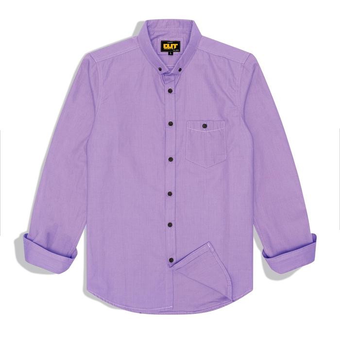 Modo- Outskirts - Long Sleeve Shirt Lilac Kemeja Polos Lilac Pria Lengan Panjang Casual