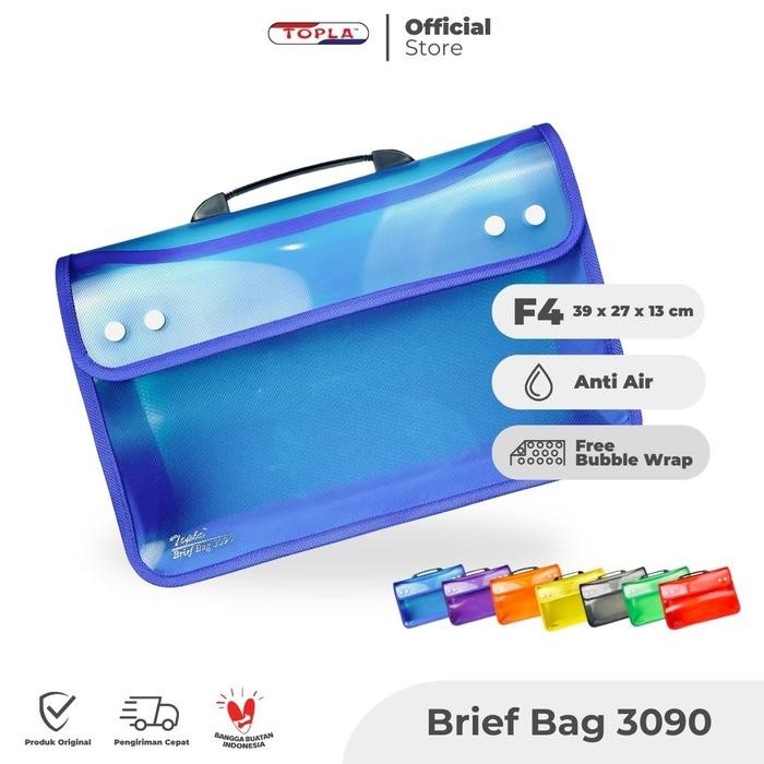 PREMIUM Topla Map Dokumen Tas Brief Bag 3090 Tas Dokumen Kancing dua Folder Ukuran Folio F4 untuk