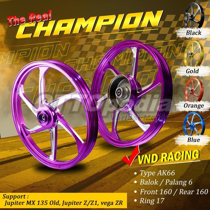Ready oke] Velg Pelek VND Racing AK66 Jupiter MX 135 Old / Z / Z1 / Vega ZR Ori