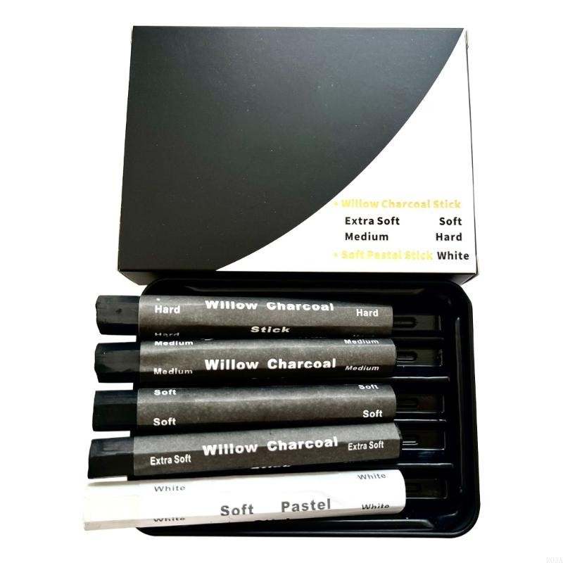 

R0Ja Charcoal Pencils Charcoal Sticks Water Soluble Charcoal Strips For Sketching