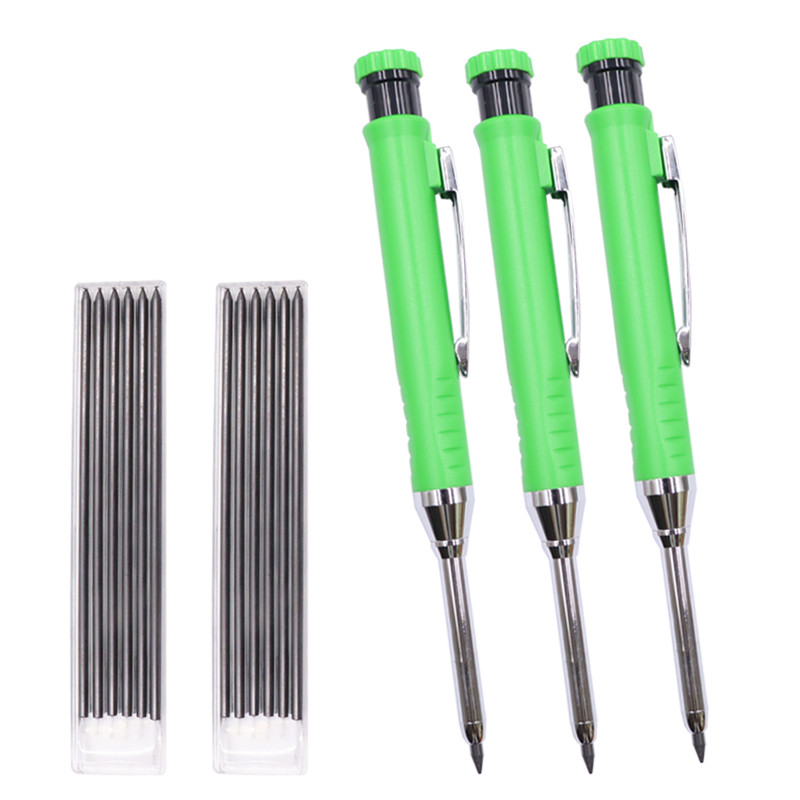 

Solid Carpenter Pencil Woodworking Mechanical 3 Colors Refill Construction Marking Scriber Lead