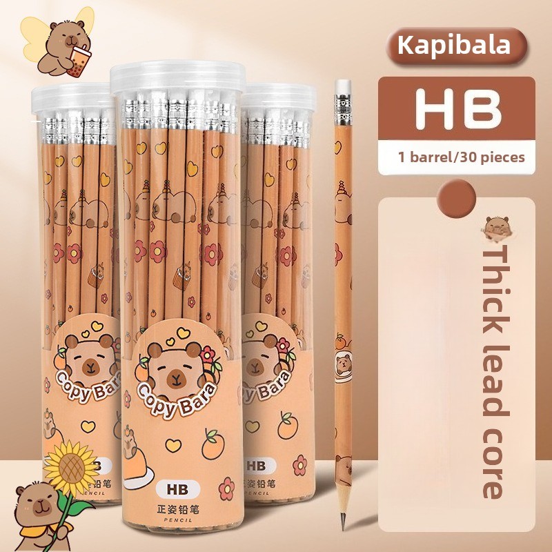 

30Pcs Capybara Pencil Case, Hb Writing Practice Pencil, Children'S Learning Stationery, Included