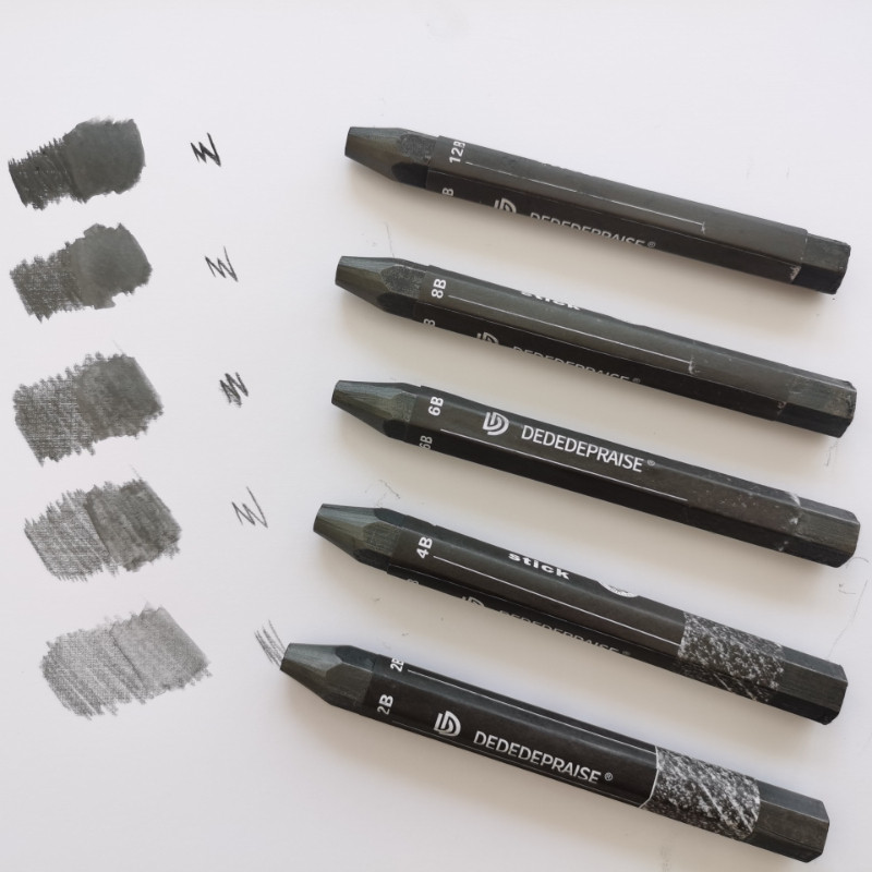 

2B/4B/6B/8B/12B Single Pack Water Soluble Hexagonal Rod Full Lead Graphite Stick Artist Grade Sketch