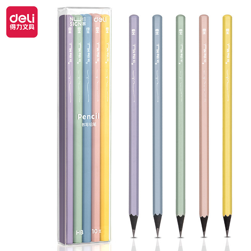 

Deli Nusign 10Pc/Lot Wooden Pencil Set 2B Hb Lpices Student Writing Drawing Sketch Pencils For Art