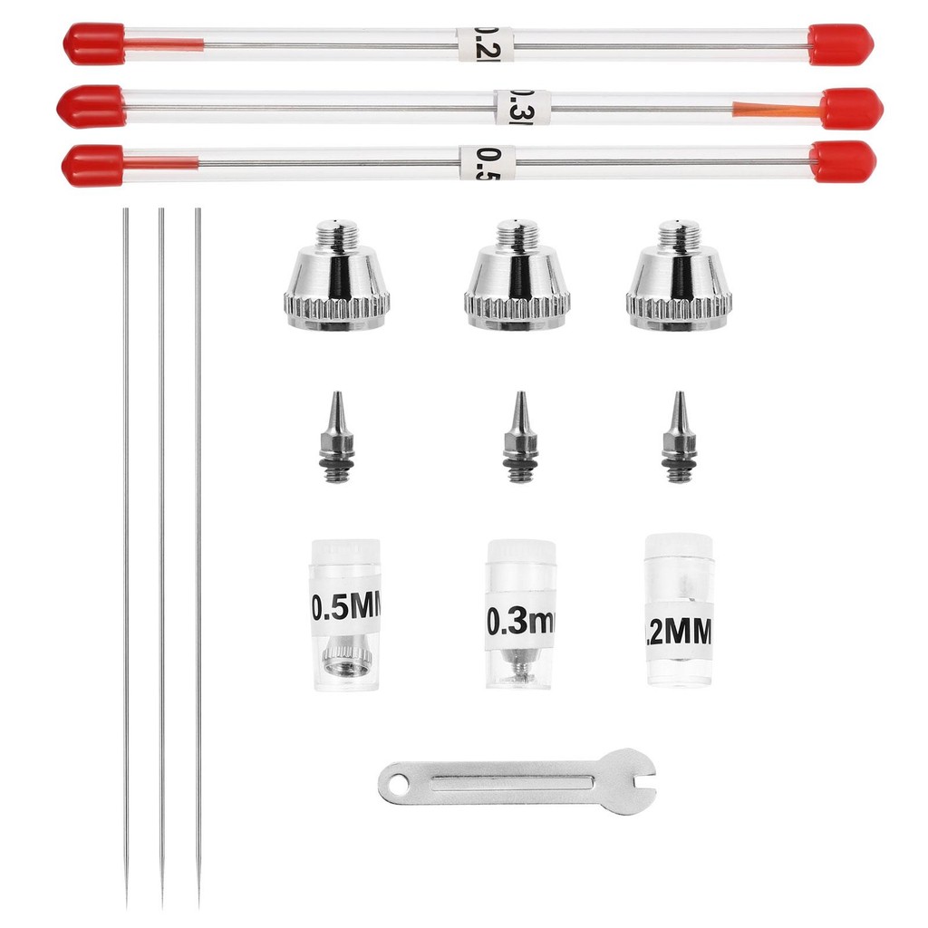

Airbrush Accessories Combination 2Mm 0 3Mm 0 5Mm Nozzles Needles Replacement Parts For Airbrush