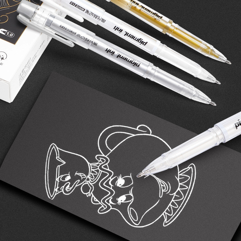 

3Pcs/Set Highlight Manga Pen 1.0Mm Waterproof High-Capacity High Gloss White Gold Silver Diy Craft