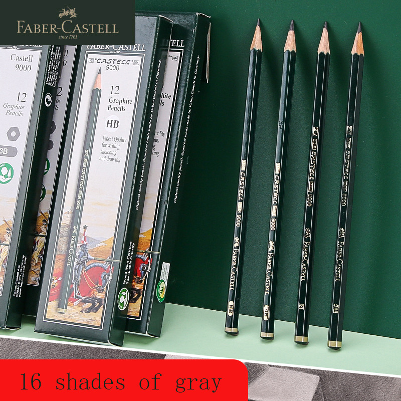 

1Pc Faber Castell 9000 Art Graphite Pencils For Writing Shading Sketch Black Lead Design Charcoal