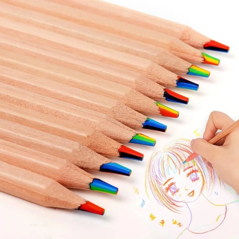 

10Pcs 7 Colours With The Same Core Colourful Rainbow Drawing Pencils For Kids Fun Rainbow Drawing