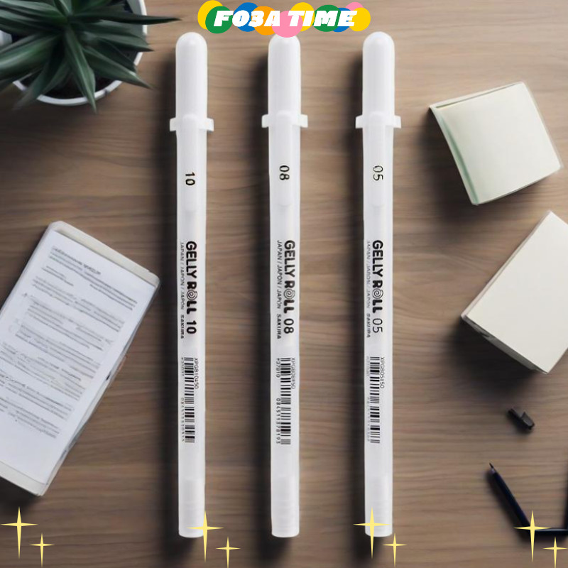 

1Pcs White Color Marker Pen Sakura Gelly Cardboard High Light Roll Gel Pen 0.5Mm 0.8Mm 1.0Mm Art