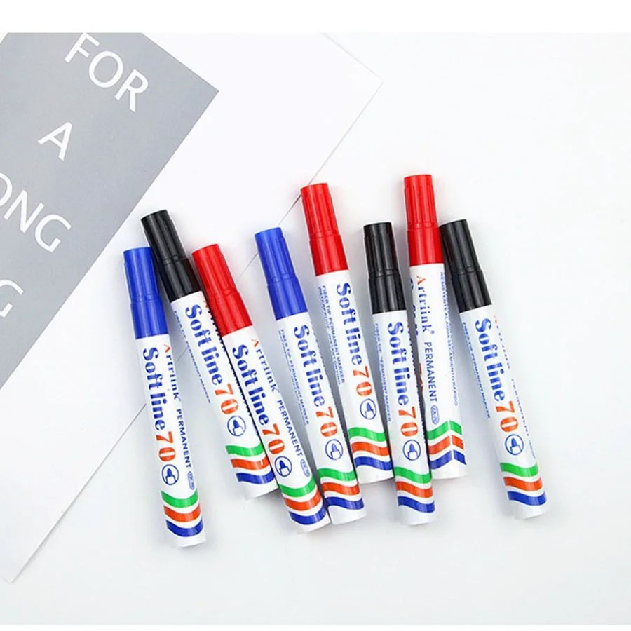 

6Pcs Oily Marking Pen, Quick-Dry Large Tip Red, Blue Black, Express Delivery Quick Drying Cardboard