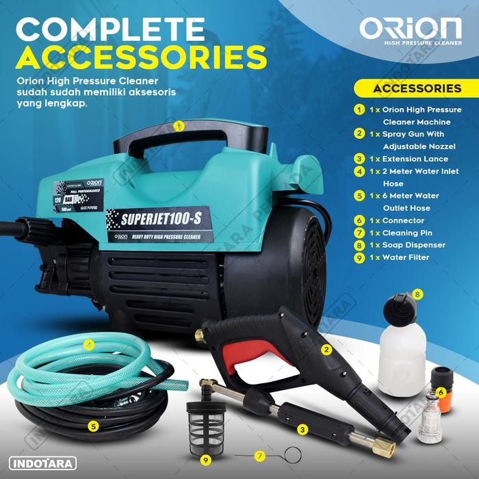 MESIN CUCI JET MOBIL MOTOR HIGH PRESSURE CLEANER ORION SUPERJET100-S