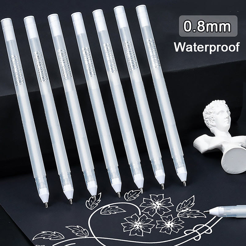 

1/3Pcs 0.8Mm Oily White Marker Pen Graffiti Pens Waterproof Permanent Gel Pencil Tire Painting