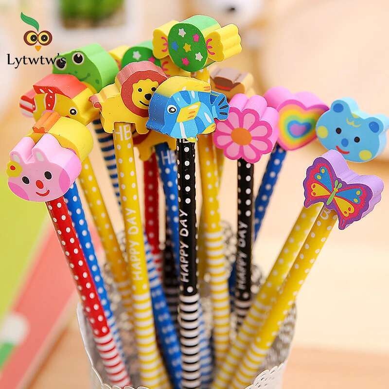 

1 Piece Lytwtw'S Korean Creative Cute Kawaii Cartoon With Rubber Eraser School Office Stationery