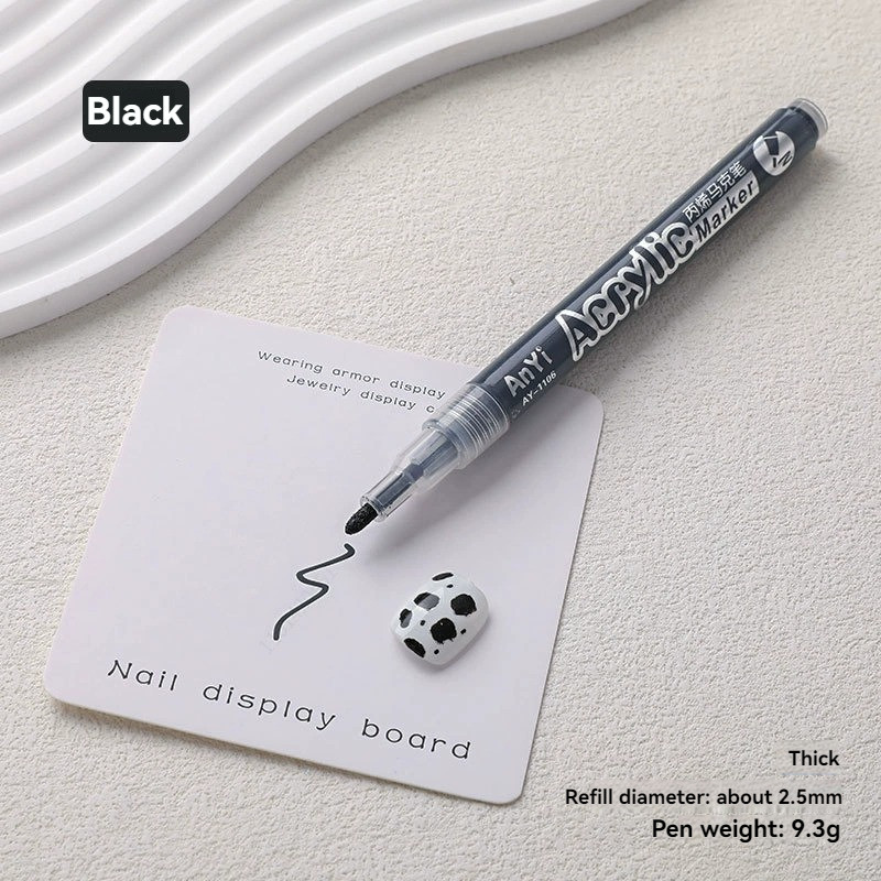 

3/5Pcs/Set Acrylic Markers Paint Pen Black For Rock Painting, Stone, Ceramic,Tire, Metal, Canvas