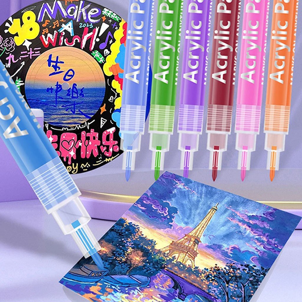 

12-48 Colorful Acrylic Marker Pens Uncleanable Art Diy Paintings Students Children Graffiti School