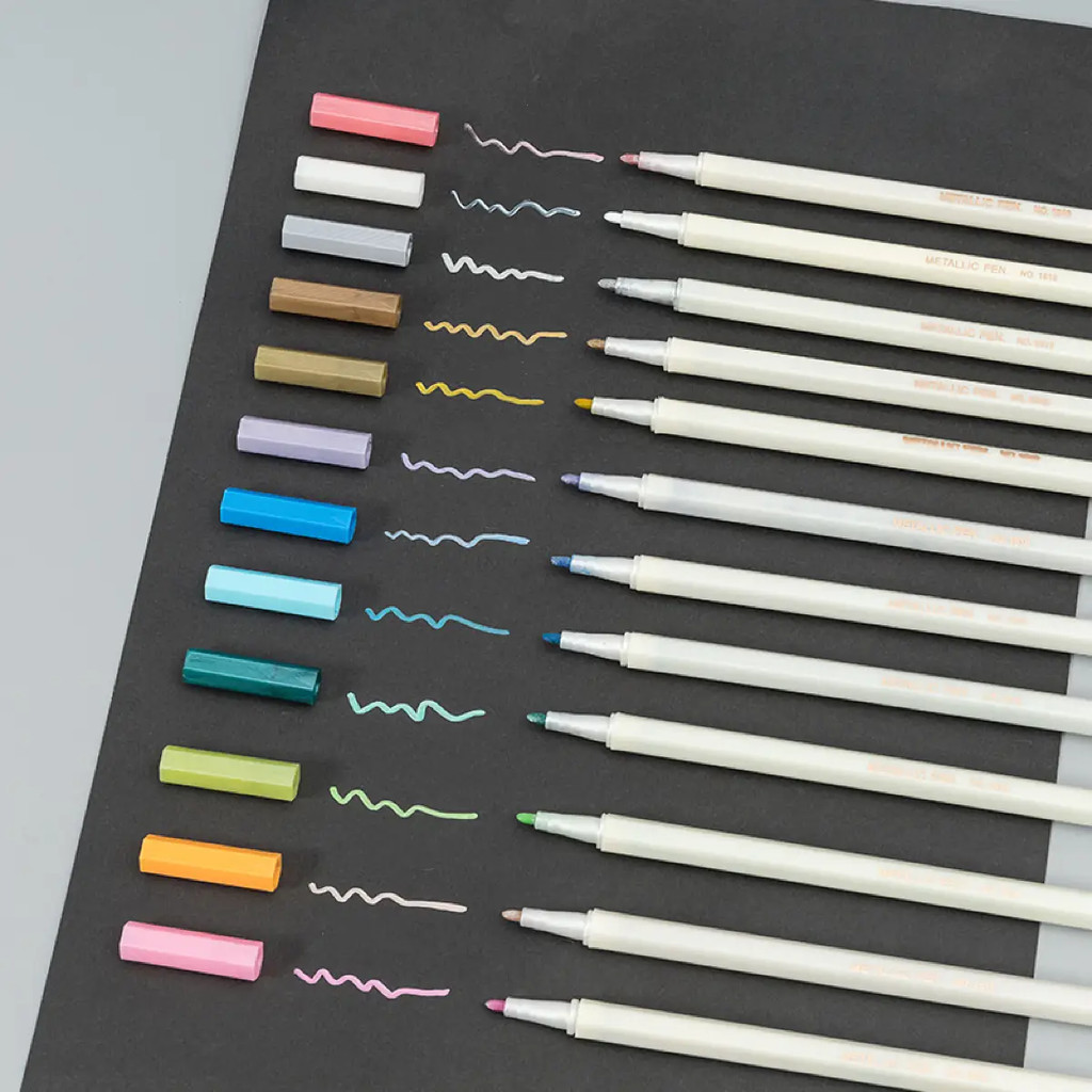 

12Pcs Metallic Pen,Diy Scrapbooking Crafts Marker Stationery