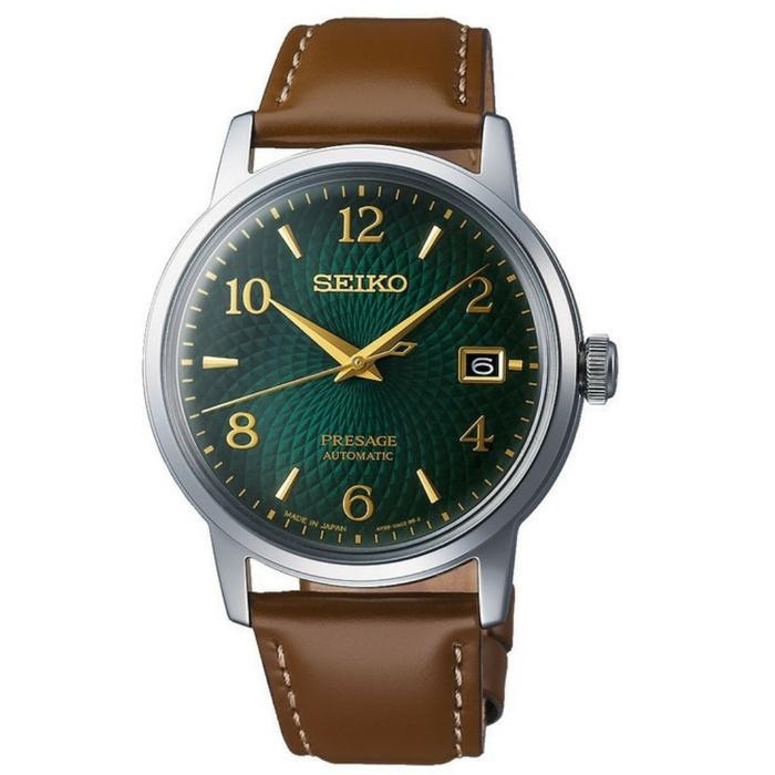 Zylo- Seiko Presage Srpe45J1 Cocktail Mojito Green Dial Btown Leather Srpe45