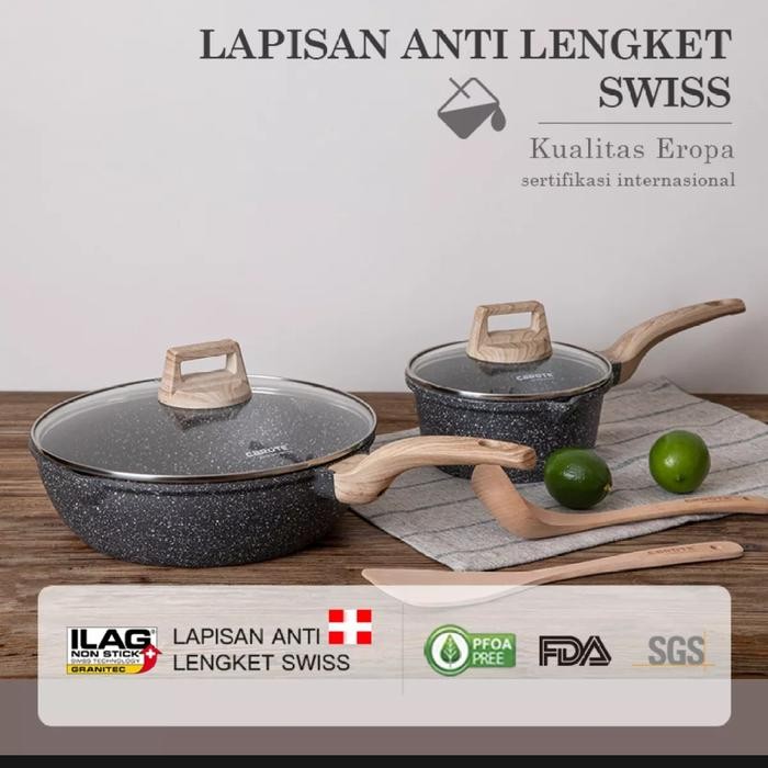 Terbaru Panci Carote 2 Set 28Cm Deep Fry Pan 18Cm Sauce Pan