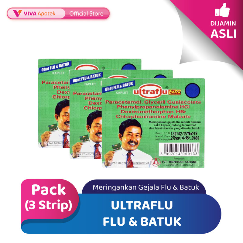 Ultraflu Flu & Batuk Meringankan Gejala Flu & Batuk (Pack - 3 Strip)