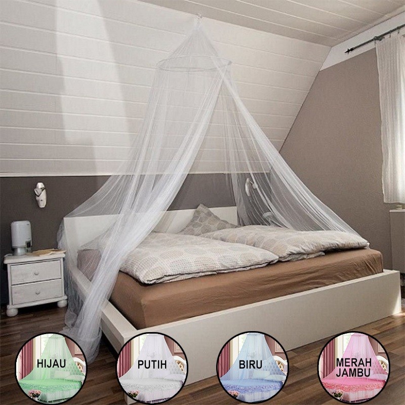 Terapitrendy Kelambu Tidur Gantung Jaring Bulat Jumbo Anti Nyamuk Ukuran 260X60Cm // C1 Luckyfortuna