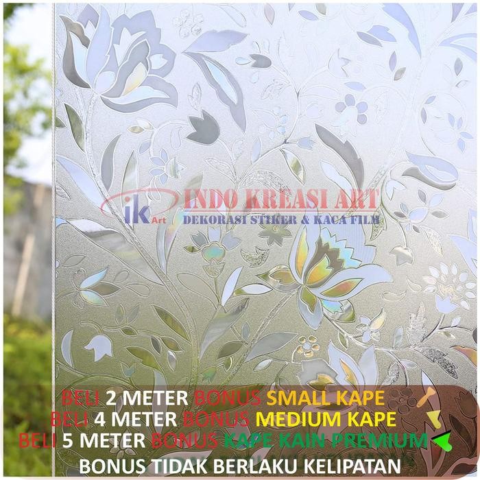 New STIKER KACA MOTIF BUNGA TULIP STICKER KACA JENDELA PREMIUM TEBAL 122