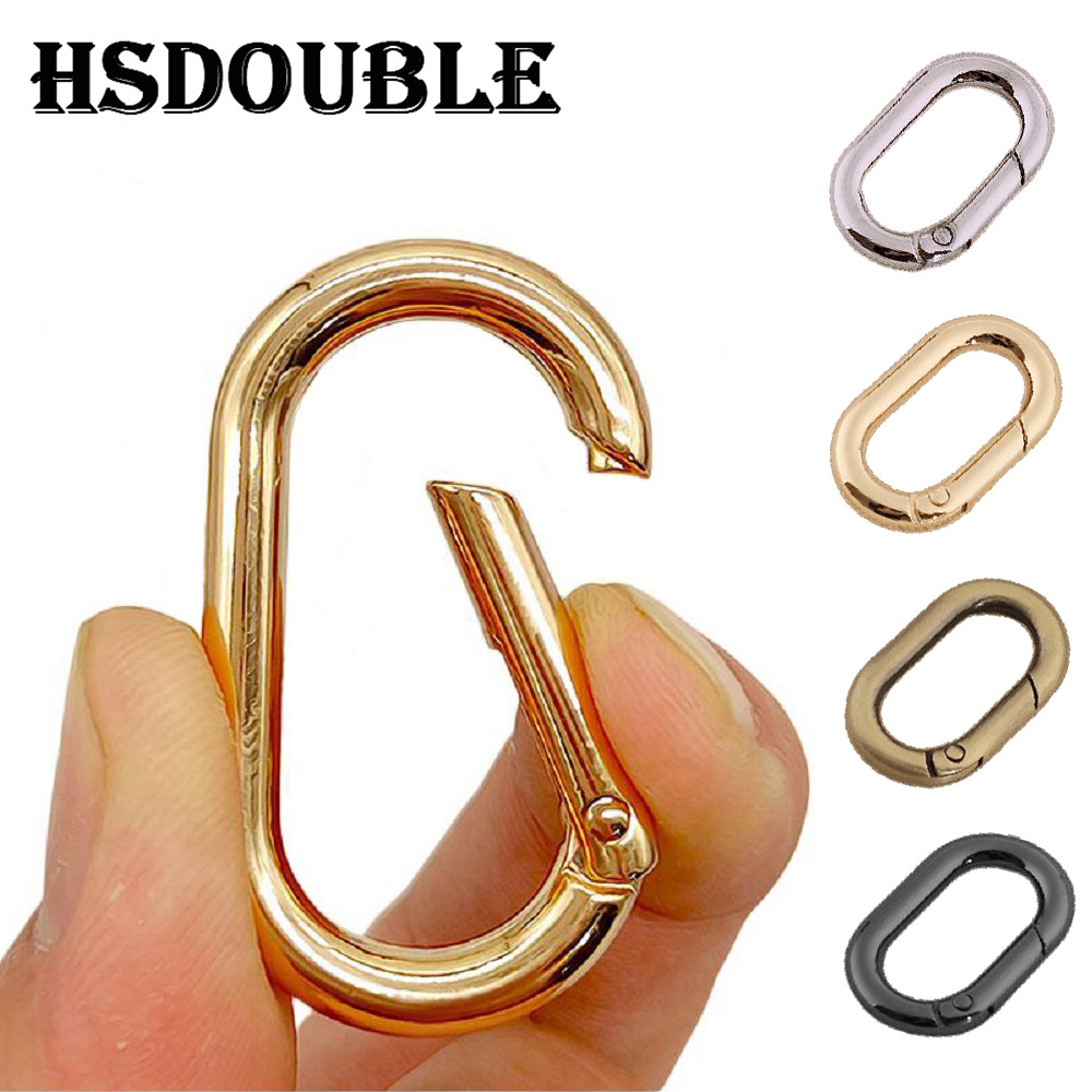 

5X Oval Spring O Ring Openable Leather Bag Handbag Strap Buckle Connect Keyring Pendant Key Dog