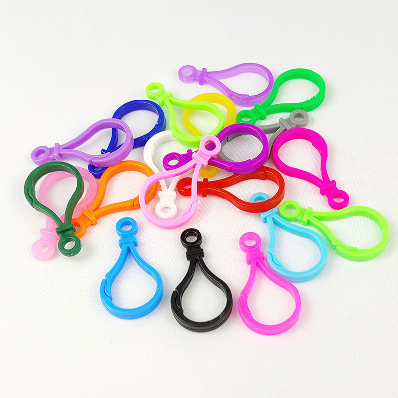 

10Pcs Of 48X25Mm Multicolor Plastic Bulb Shape Lobster Clasps Purse Key Ring Hook Finding Keychain