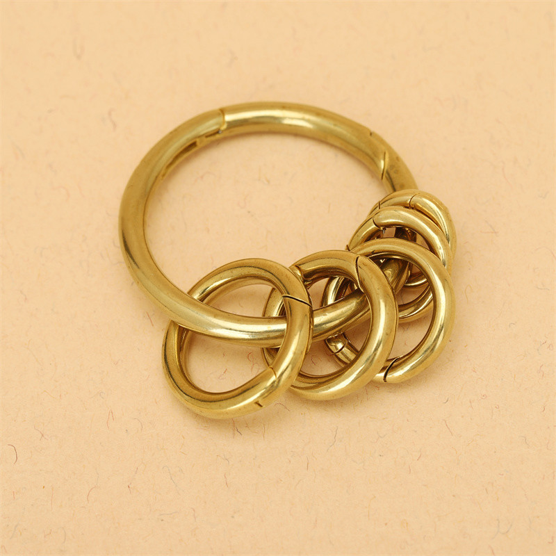 

1Pcs Brass Spring Gate O Ring Openable Keyring Leather Craft Bag Belt Strap Buckle Trigger Snap