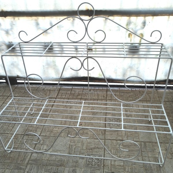 BESI BETON/1METER/RAK BUNGA 2 SUSUN/STANDING POT BESI/RAK SEPATU/RAK BUNGA MURAH/RAK BUNGA BESI