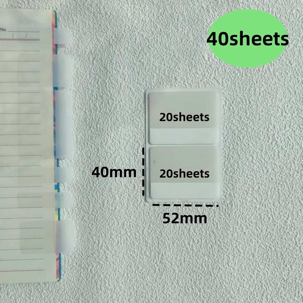 

40/80/160 Sheets Transparent Sticky Notes Self-Adhesive Reading Annotation For Books Notepad