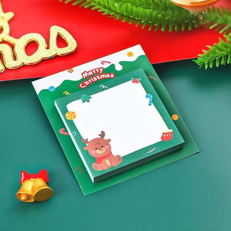 

1 Piece Lytwtw'S Adhesive Kawaii Christmas Sticky Notes Notepad Memo Pad Office School Supplies