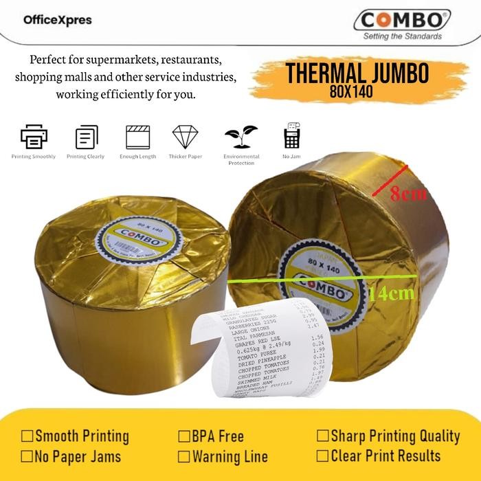 

SobatSaga Thermal Struk 80x140 / Kertas Kasir , ATM / Paper Roll Jumbo 80 x 140