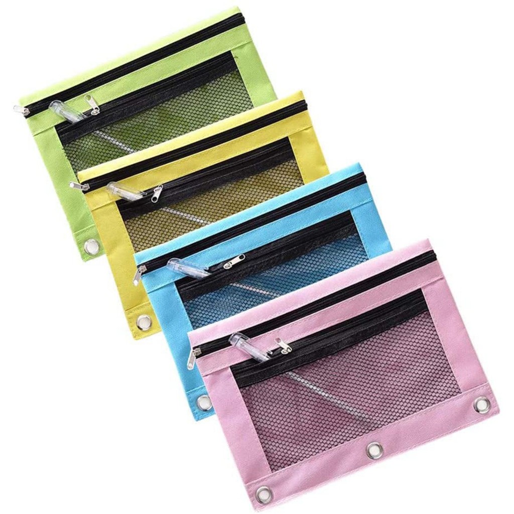 

Colorful Double Layer Canvas Cloth Zipper Paper File Folder Book Pencil Pen Case Bag File Document