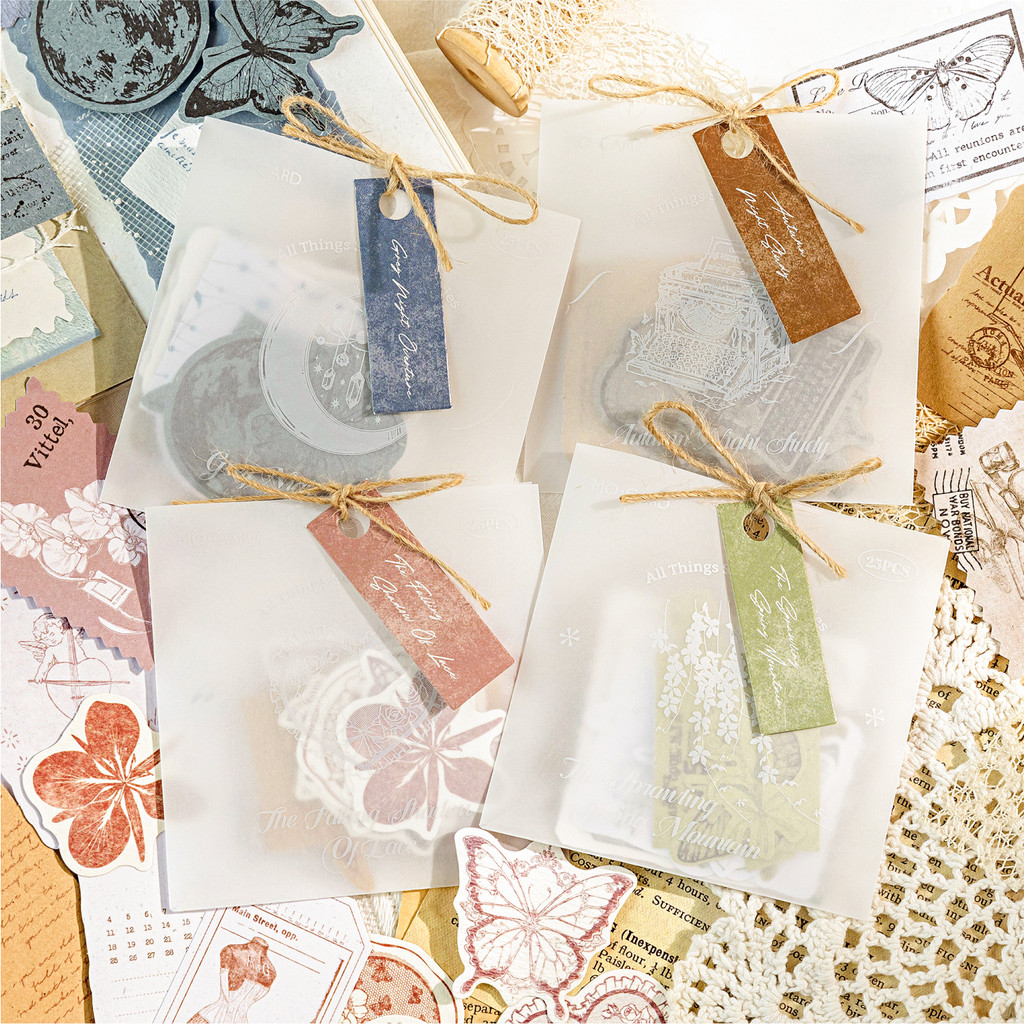 

25 Pcs Vintage Collage Scrapbooking Junk Journal Background Material Paper Making Diy Retro Creative