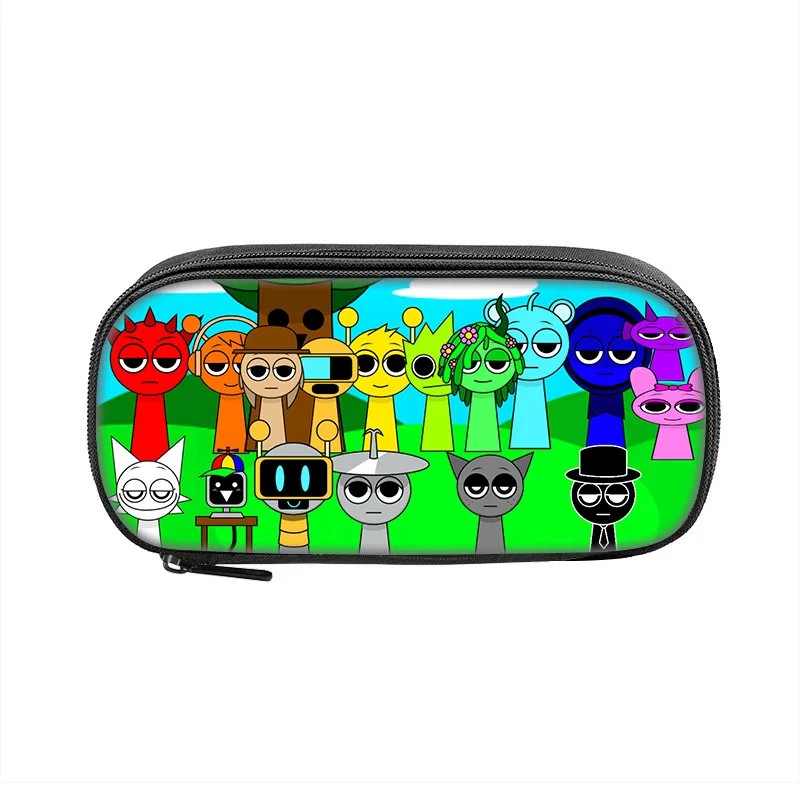 

New Sprunki Music Game Children'S Pencil Case Student Stationery Bag Small Medium Large Size Pencil