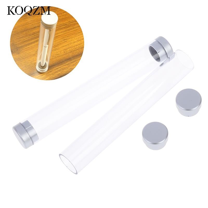 

Cheap 1Pcs/Lot Cylindrical Crystal Transparent Plastic Pen Pen Box Gift Box Metal Pen Box