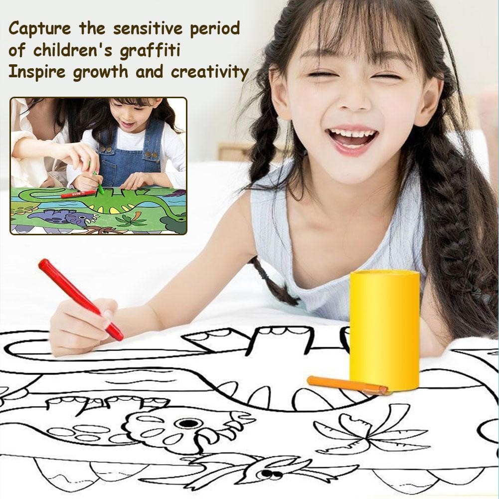 

300Cm Children'S Drawing Roll Diy Graffiti Scroll Color Filling Paper Painting Coloring Paper Roll