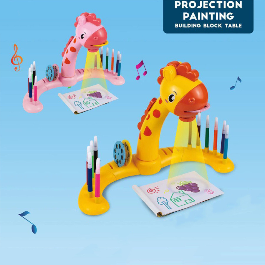 

Children'S Projection Study Table Science And Education Toys With Light Music Giraffe Drawing Board
