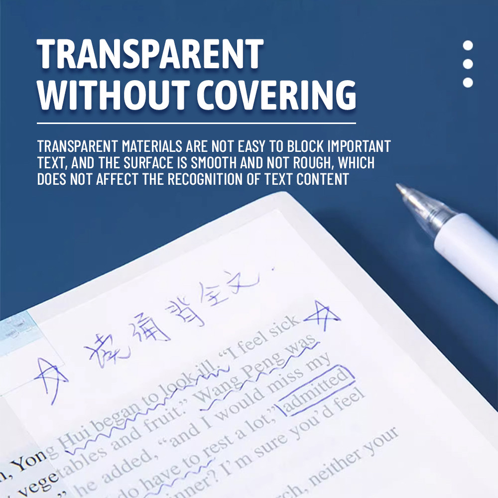 

50/100 Sheets Sticky Notes Reusable Transparent Sticky Notes Waterproof Note Paper For School Office