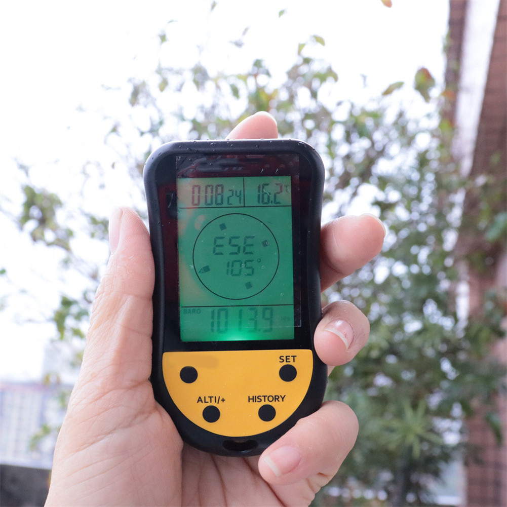 Digital Altimeter Multifunctional LCD Backlit Display Portable Altimeter Barometer Thermometer Multi