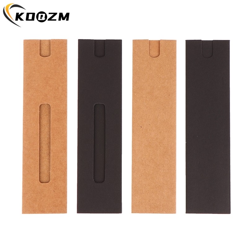 

10Pcs Kraft Paper Pen Box Sleeve Packaging Single Fountain Holder Pouch Ballpoint Cardboard Empty