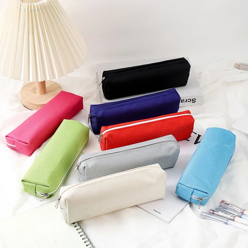 

Pencil Case Black School Supplies Pencil Cases Trousse Solid Color Pencilcase Stationery Pencil