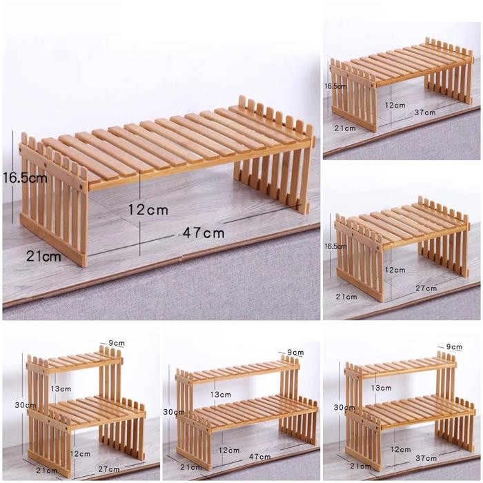 JTTOP" RAK TANAMAN MEJA KAYU MINI RAK POT BUNGA PALSU SUSUN STANDING