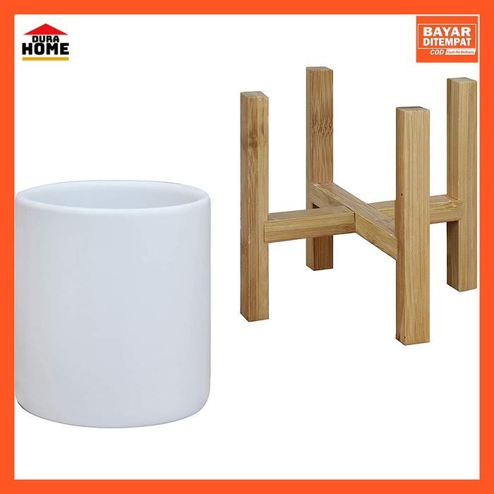 JTTOP" DUDUKAN POT VAS BUNGA KAYU, MODERN WOODEN PLANTS STAND