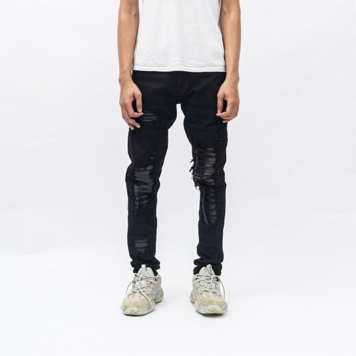 Rawman- H1 Leather Patch - Black - Celana Jeans