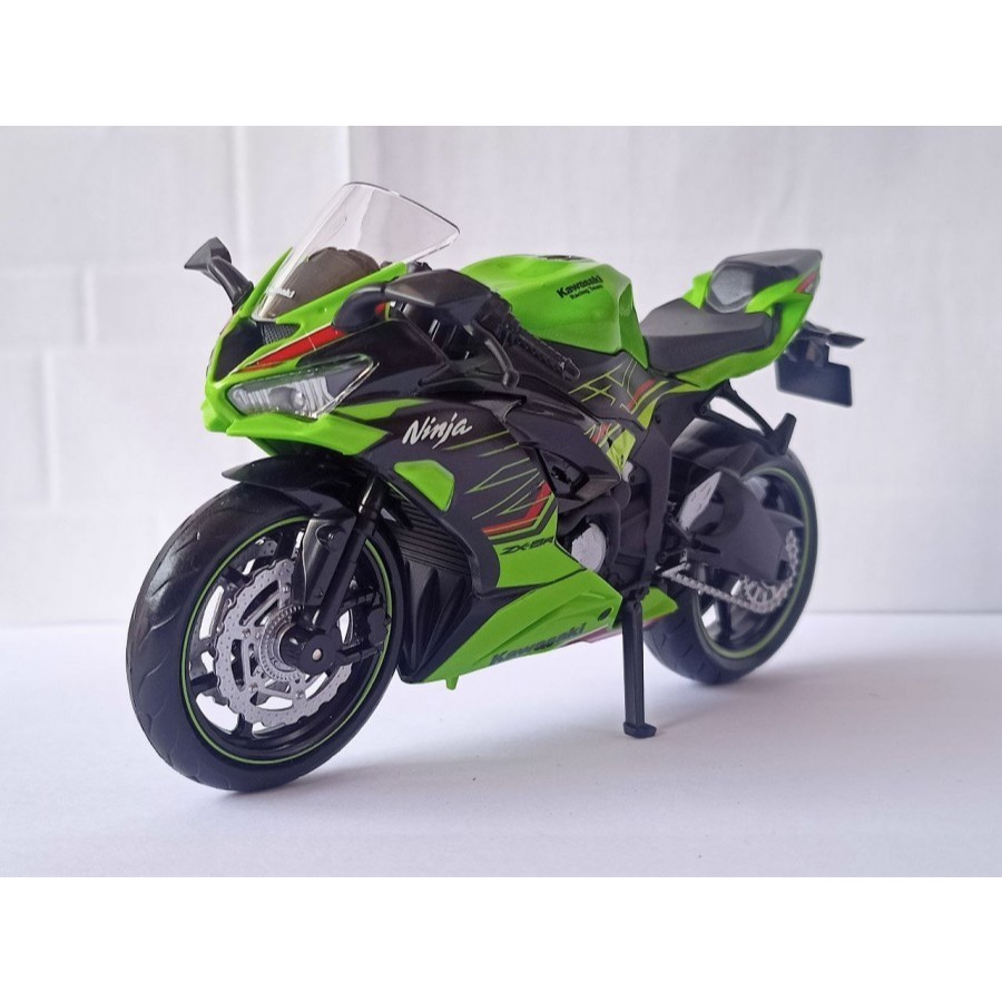 Diecast Motor Kawasaki Ninja ZX-6R miniatur motor sport skala 1:12