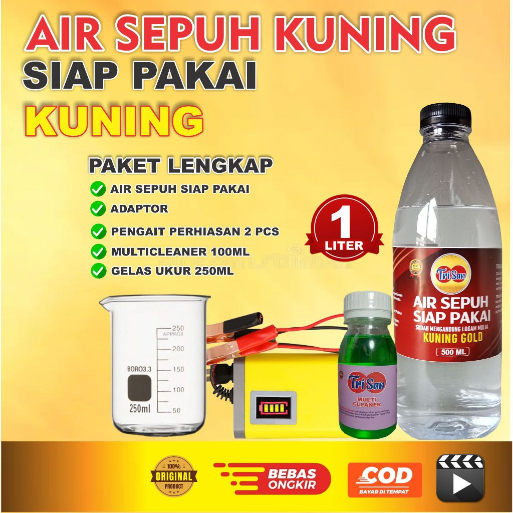 Furni Clasic Air Sepuh Siap Pakai Penyepuh Perhiasan Emas Perak Paket Full