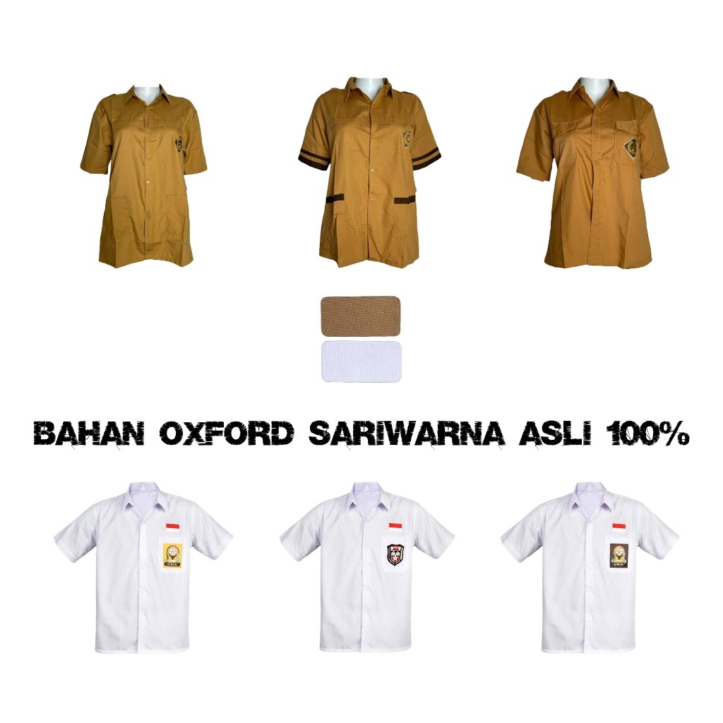 NEW PRODUCT KEMEJA SERAGAM SEKOLAH SD SMP SMA BAJU PRAMUKA LENGAN PENDEK KAIN OXFORD SARIWARNA TEBAL